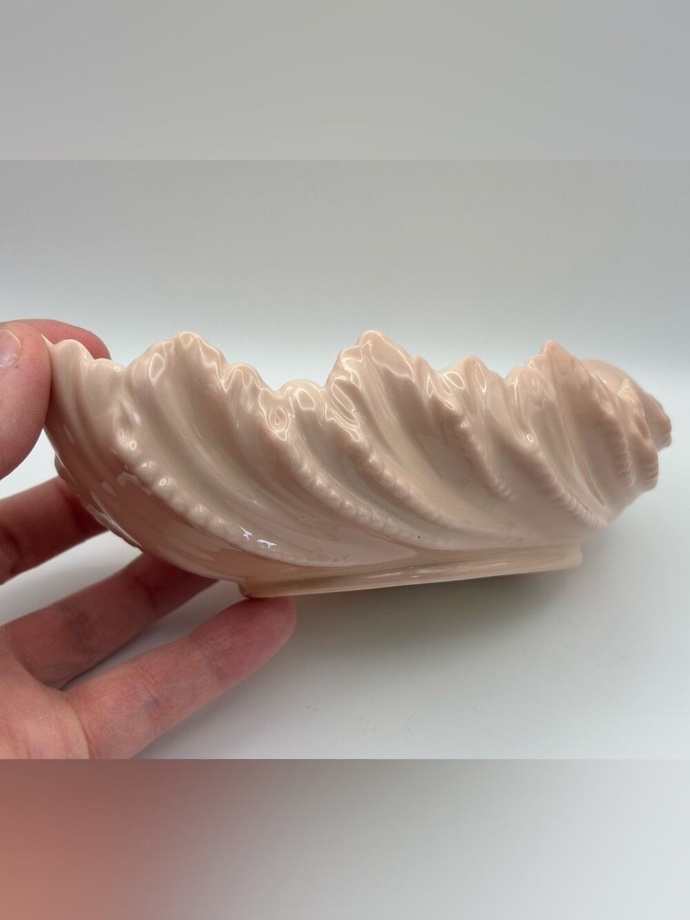 Vintage Lenox Acanthus Leaf or Scalloped Shell Trinket Dish in Shell Pink